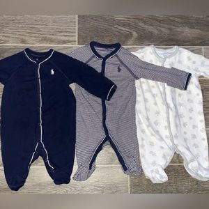 Baby Boy POLO footed bodysuit LOT